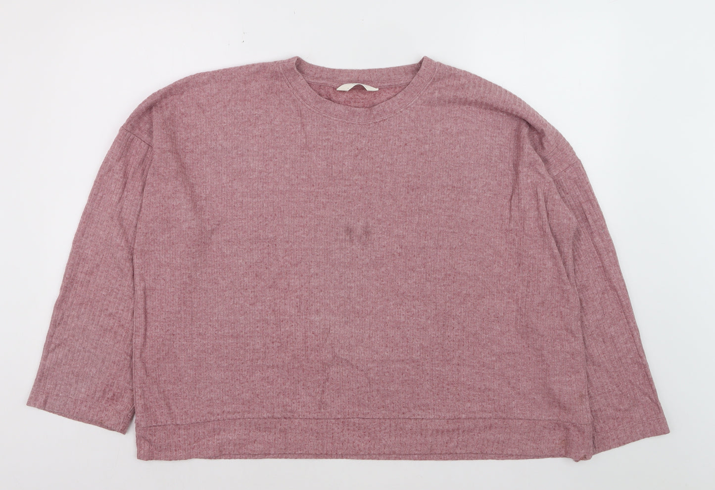Marks and Spencer Women Pink XL Relaxed 3/4 Sleeve Basic T-Shirt
