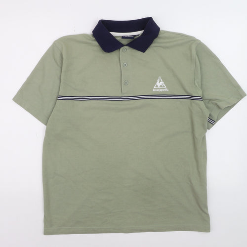 Le Coq Sportif Men’s Green Polo Shirt M Regular Fit Classic Style