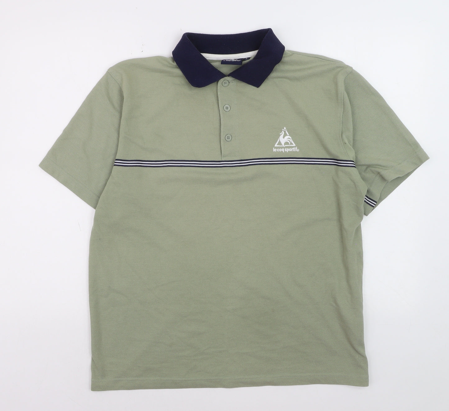 Le Coq Sportif Men’s Green Polo Shirt M Regular Fit Classic Style