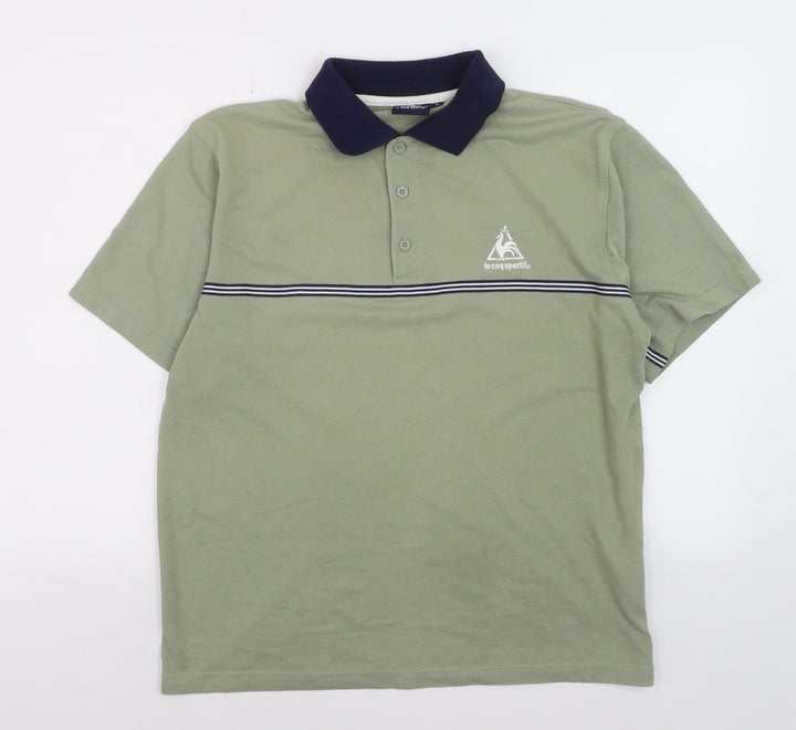 Le Coq Sportif Men’s Green Polo Shirt M Regular Fit Classic Style