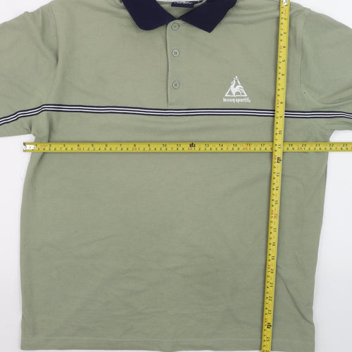 Le Coq Sportif Men’s Green Polo Shirt M Regular Fit Classic Style