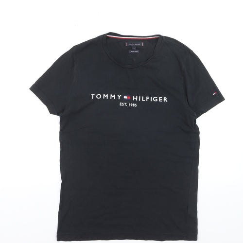 Tommy Hilfiger Men's Black Logo Organic Cotton T-Shirt Size M