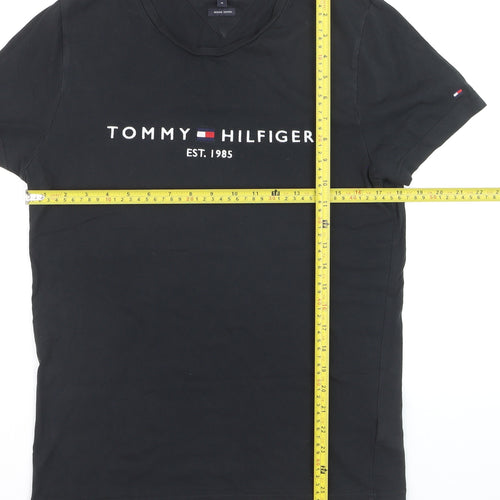 Tommy Hilfiger Men's Black Logo Organic Cotton T-Shirt Size M