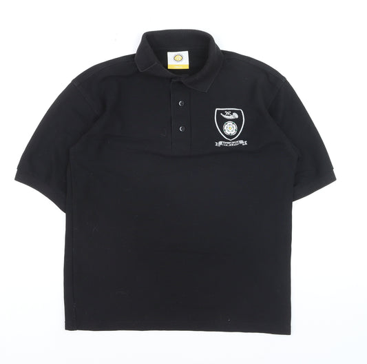 Pinders Schoolwear Boys Black Short Sleeve Polo Shirt Size Small