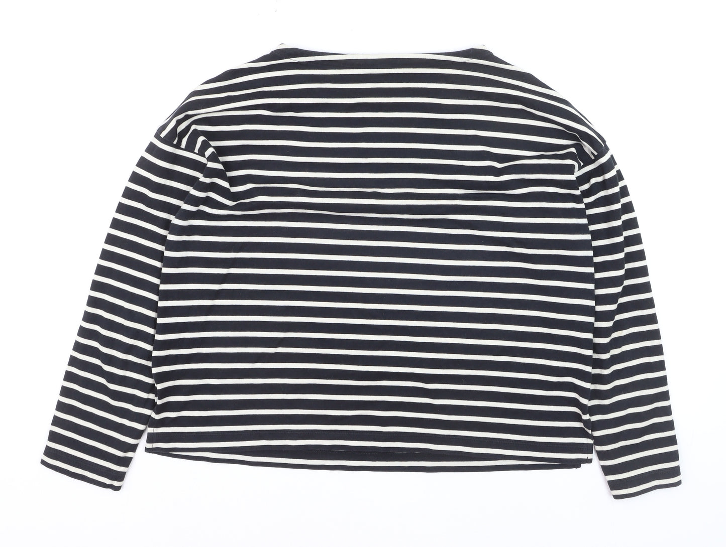 Uniqlo Womens Blue Striped Long Sleeve Cotton Jersey T-Shirt Size S