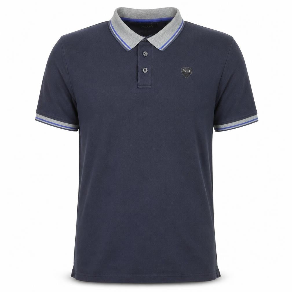 Front view of Dwyers & Co Men's Blue Collared Cotton Polo Shirt, size L