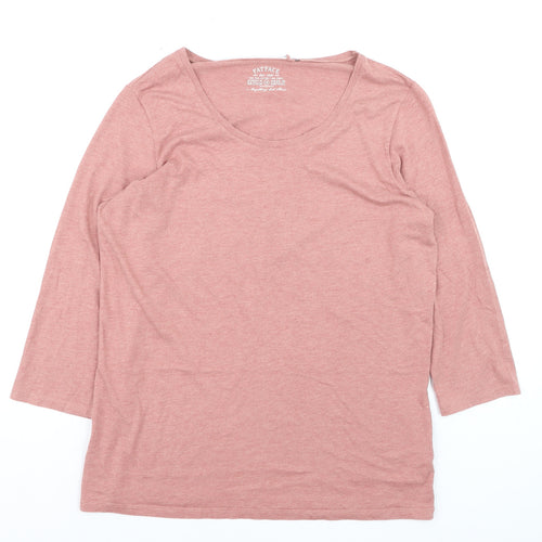 FatFace Women’s Pink 3/4 Sleeve Basic Scoop Neck T-Shirt Size 18