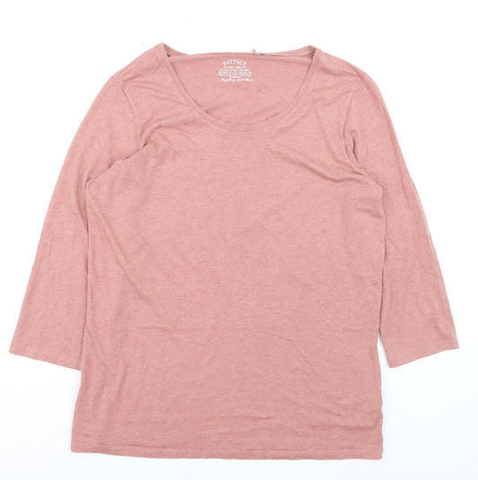 FatFace Women’s Pink 3/4 Sleeve Basic Scoop Neck T-Shirt Size 18