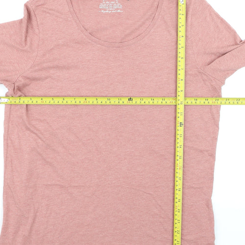 FatFace Women’s Pink 3/4 Sleeve Basic Scoop Neck T-Shirt Size 18