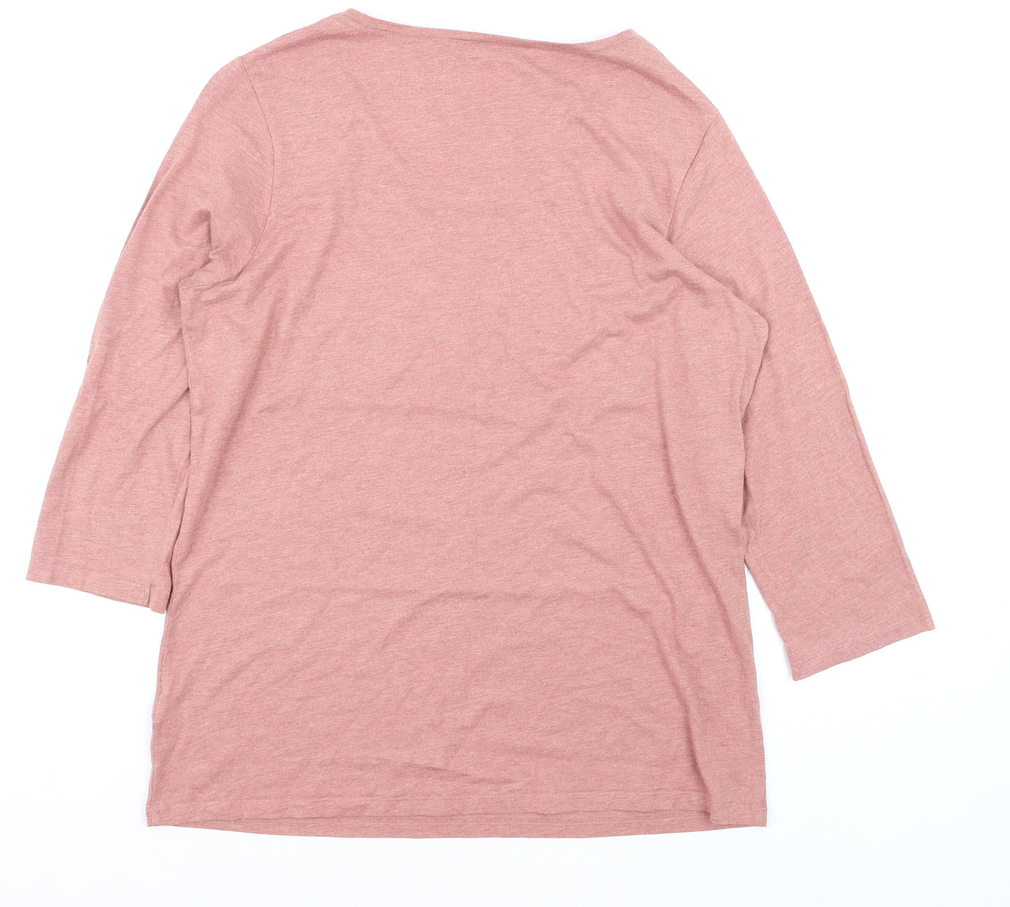 FatFace Women’s Pink 3/4 Sleeve Basic Scoop Neck T-Shirt Size 18