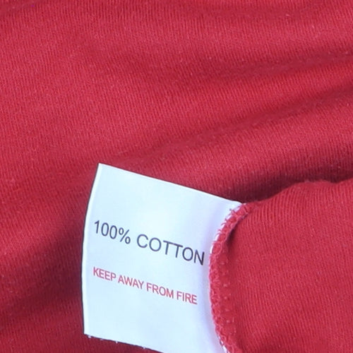 EWM Women Red Cotton Short Sleeve Basic T-Shirt Size 18