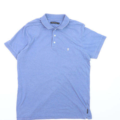 French Connection Men's Blue XL Polo Shirt Cotton Blend