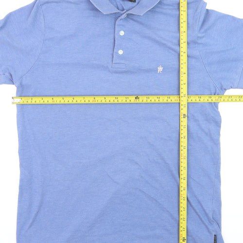 French Connection Men's Blue XL Polo Shirt Cotton Blend