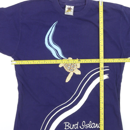 Pineapple Studio Men’s Blue Cotton Turtle Graphic T-Shirt M