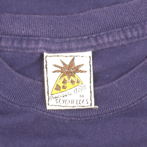 Pineapple Studio Men’s Blue Cotton Turtle Graphic T-Shirt M