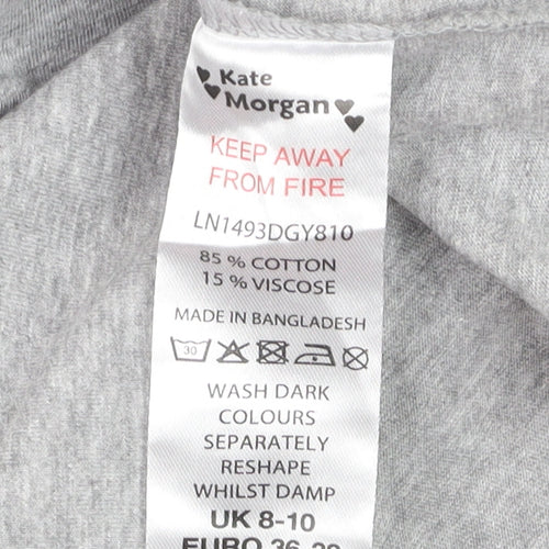 Kate Morgan Womens Grey Pullover Hoodie UK 8-10 Cotton Blend