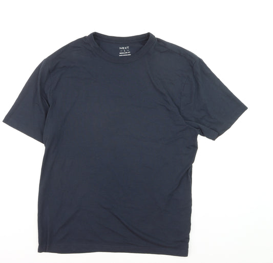 Next Men's Navy Blue Regular Fit Crew Neck Cotton T-Shirt L
