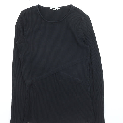 H&M Women’s Black Maternity Long Sleeve Stretch Jersey Top Size 10