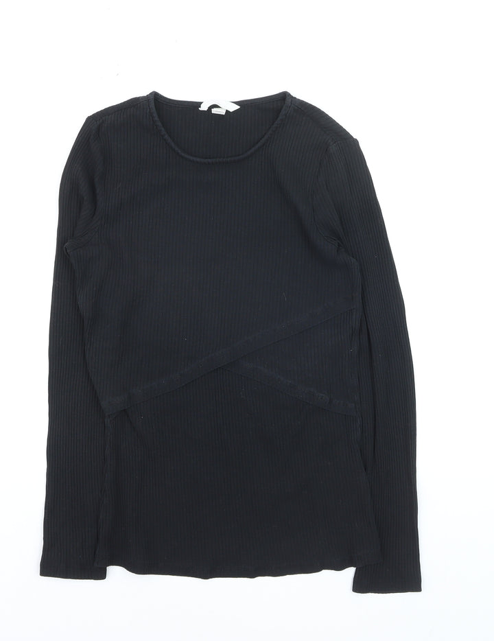 H&M Women’s Black Maternity Long Sleeve Stretch Jersey Top Size 10