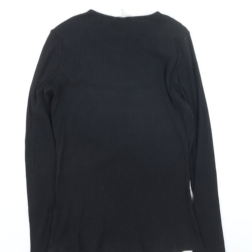 H&M Women’s Black Maternity Long Sleeve Stretch Jersey Top Size 10