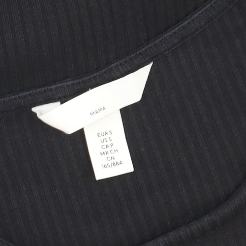 H&M Women’s Black Maternity Long Sleeve Stretch Jersey Top Size 10