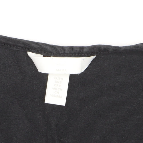 H&M Maternity Black Wrap Jersey Long Sleeve V-Neck Blouse Size 8