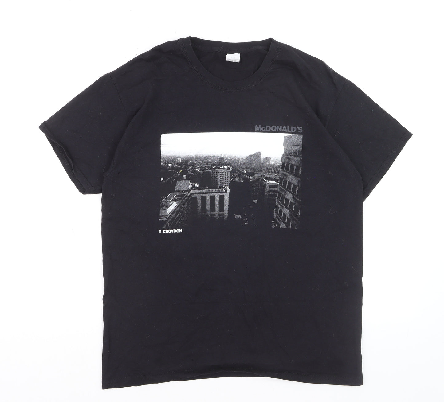 Fruit of the Loom Men's Black Croydon City Graphic Cotton T-Shirt M