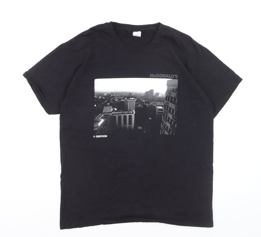 Fruit of the Loom Men's Black Croydon City Graphic Cotton T-Shirt M