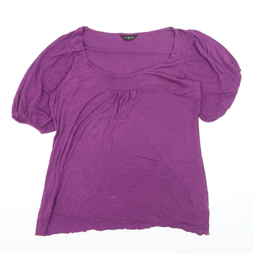 H&M Collection Women’s Purple Viscose Short Sleeve Scoop Neck Blouse L