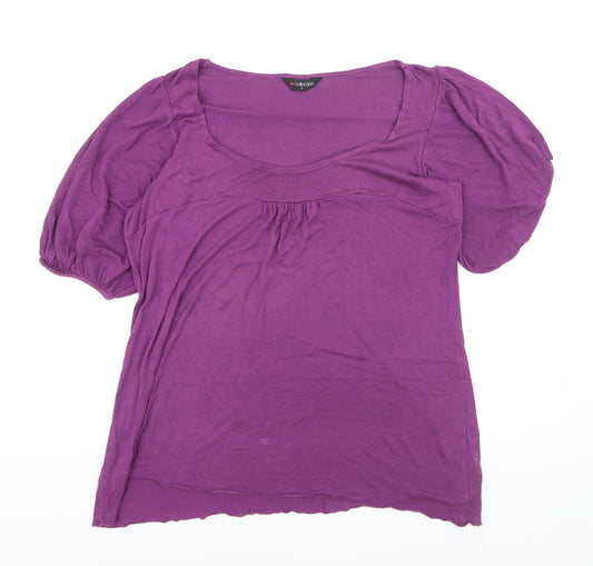 H&M Collection Women’s Purple Viscose Short Sleeve Scoop Neck Blouse L