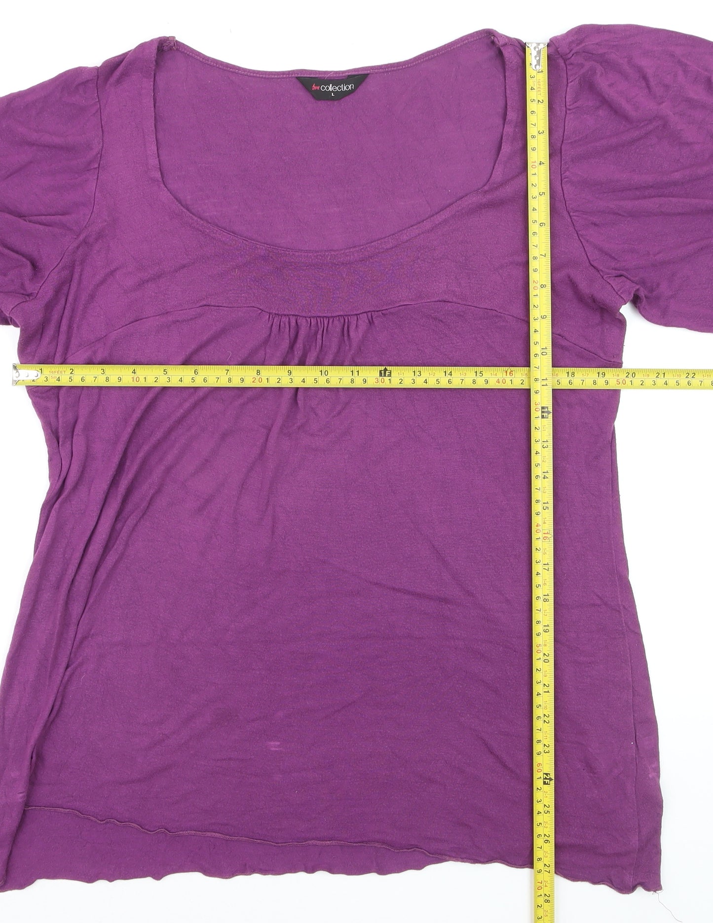 H&M Collection Women’s Purple Viscose Short Sleeve Scoop Neck Blouse L