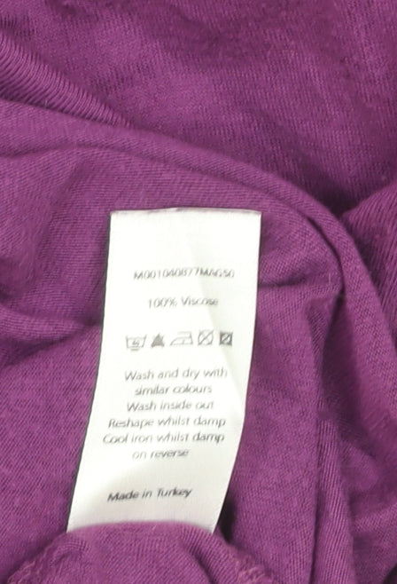 H&M Collection Women’s Purple Viscose Short Sleeve Scoop Neck Blouse L