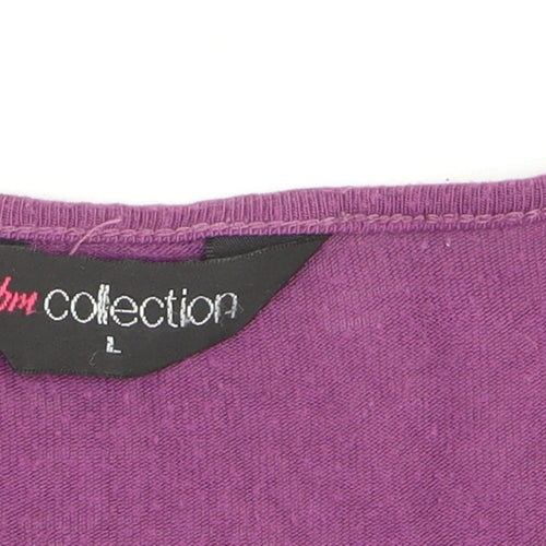 H&M Collection Women’s Purple Viscose Short Sleeve Scoop Neck Blouse L
