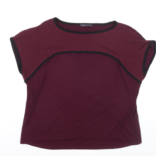 Marks and Spencer Women's Red Short Sleeve Basic Stretch T-Shirt Size 18