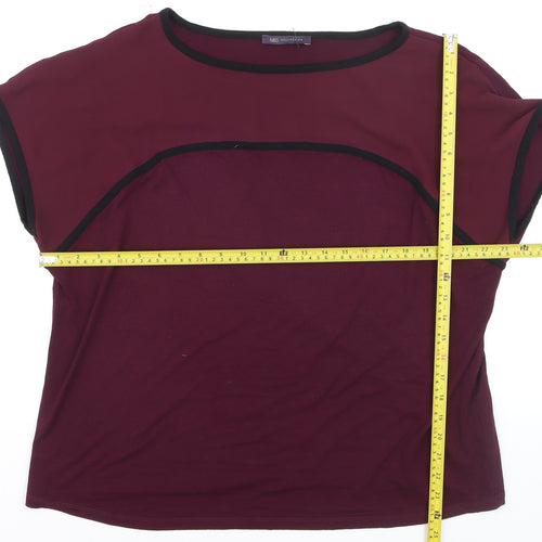 Marks and Spencer Women's Red Short Sleeve Basic Stretch T-Shirt Size 18
