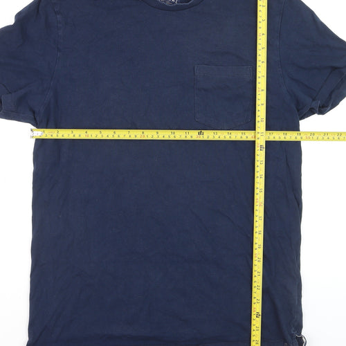 Criminal Men's Navy Blue Cotton Crew Neck T-Shirt Size L
