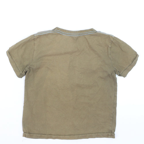 Mini Boden Boys Brown Shark Appliqué Cotton T-Shirt 5-6 Years