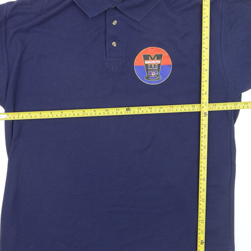 Promo Style Men's Blue L Logo Polo Shirt Short Sleeve Regular Fit