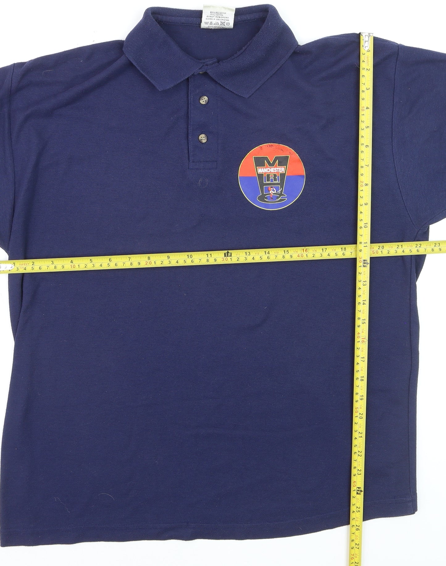 Promo Style Men's Blue L Logo Polo Shirt Short Sleeve Regular Fit