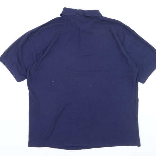 Promo Style Men's Blue L Logo Polo Shirt Short Sleeve Regular Fit