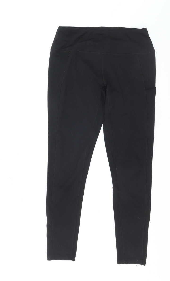 Decathlon Womens Black Workout Leggings Size S Slim Fit Stretchy Gym Wear