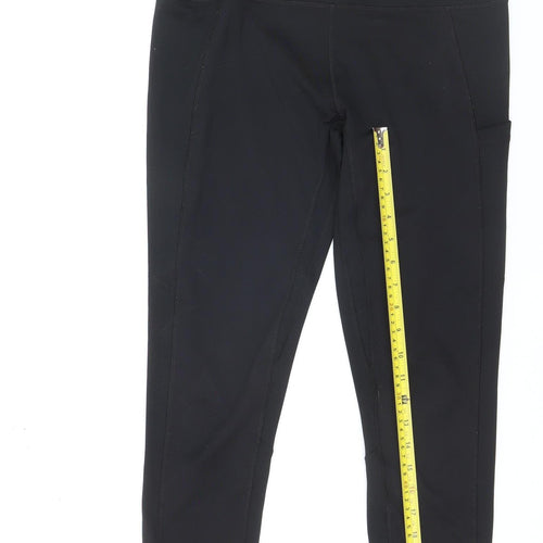 Decathlon Womens Black Workout Leggings Size S Slim Fit Stretchy Gym Wear