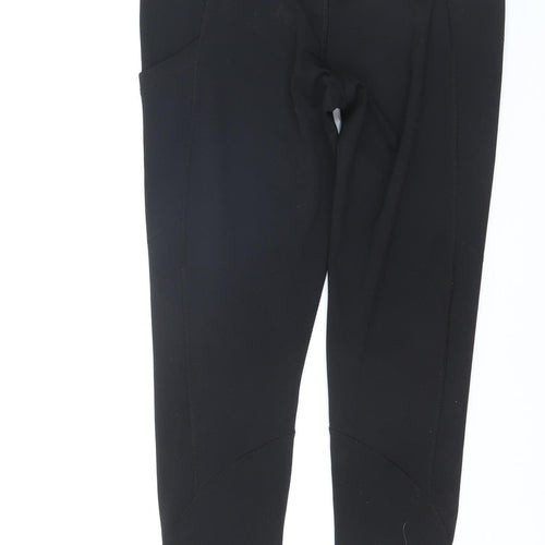 Decathlon Womens Black Workout Leggings Size S Slim Fit Stretchy Gym Wear