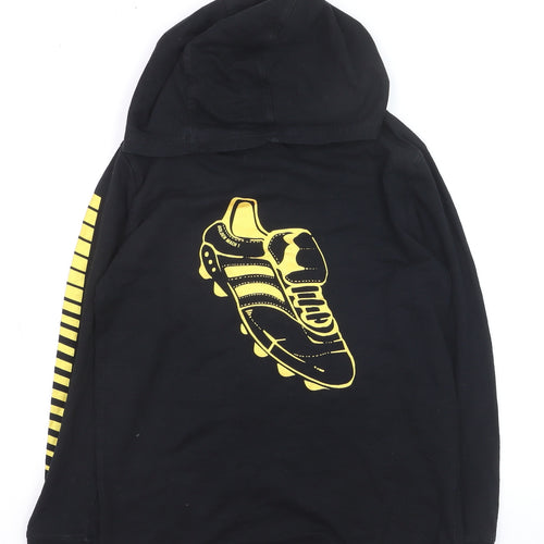 Next Boys Black Hoodie 9 Years Graphic Football Print Cotton Pullover