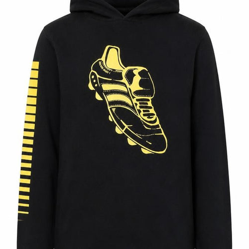 Next Boys Black Hoodie 9 Years Graphic Football Print Cotton Pullover