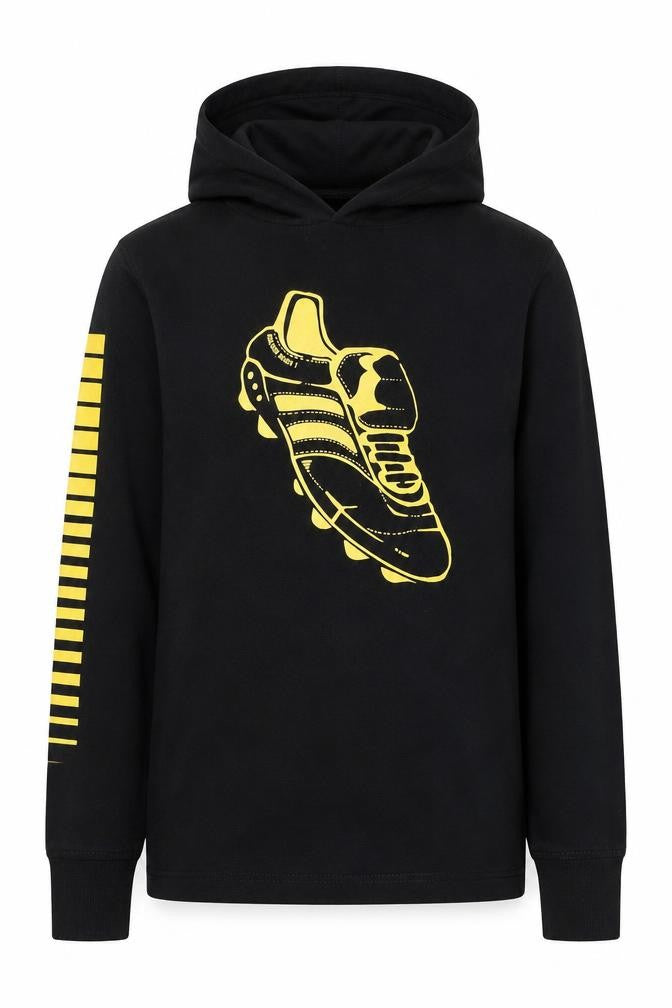 Next Boys Black Hoodie 9 Years Graphic Football Print Cotton Pullover