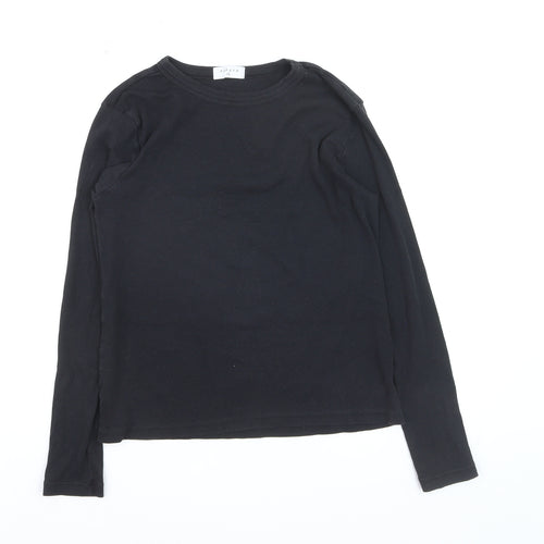 Papaya Women Black Long Sleeve Basic T-Shirt Size 14