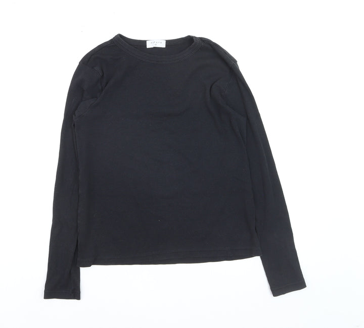 Papaya Women Black Long Sleeve Basic T-Shirt Size 14
