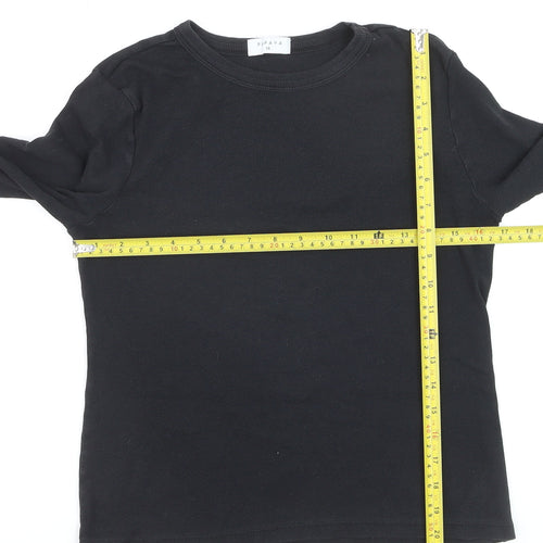 Papaya Women Black Long Sleeve Basic T-Shirt Size 14