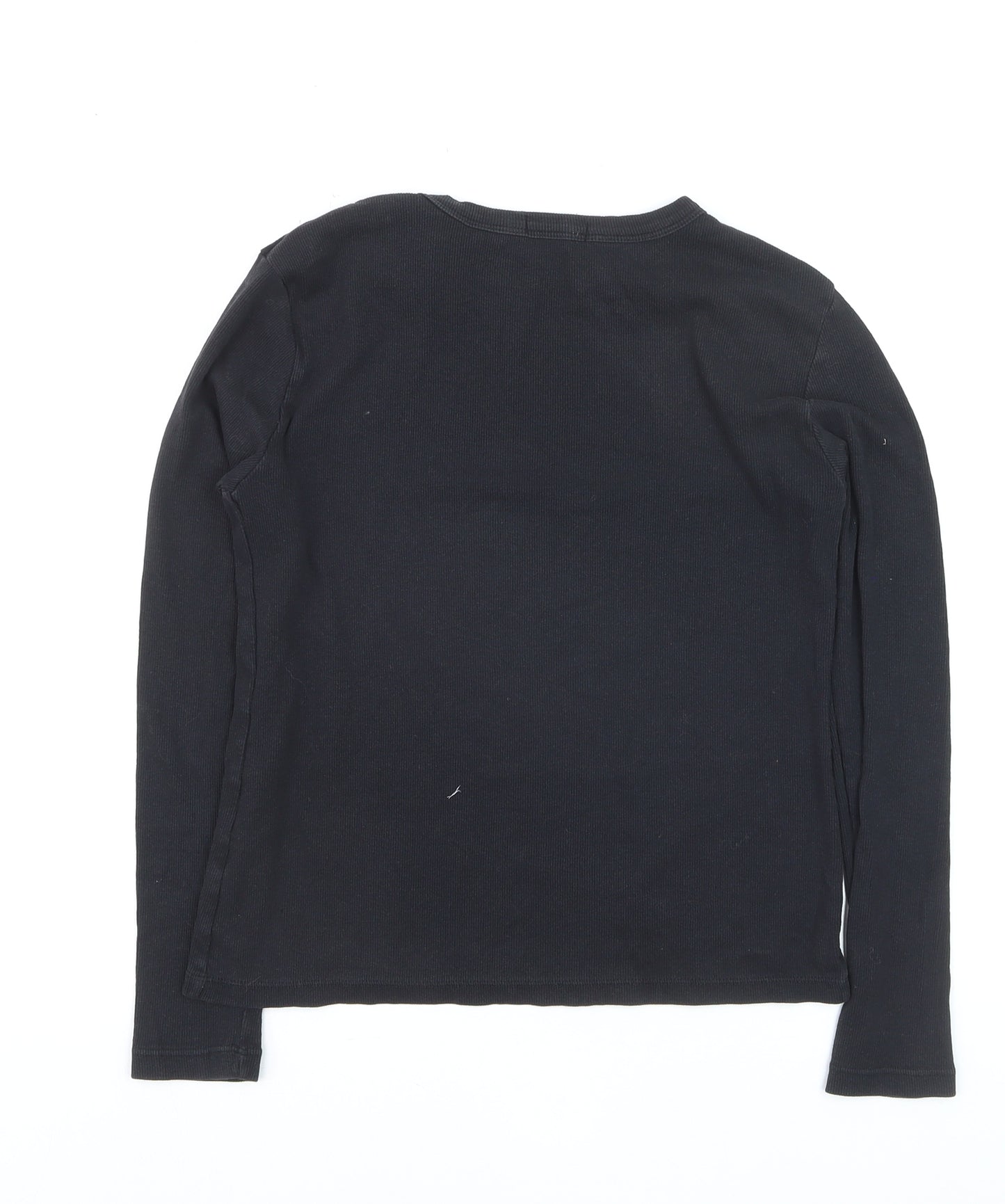 Papaya Women Black Long Sleeve Basic T-Shirt Size 14